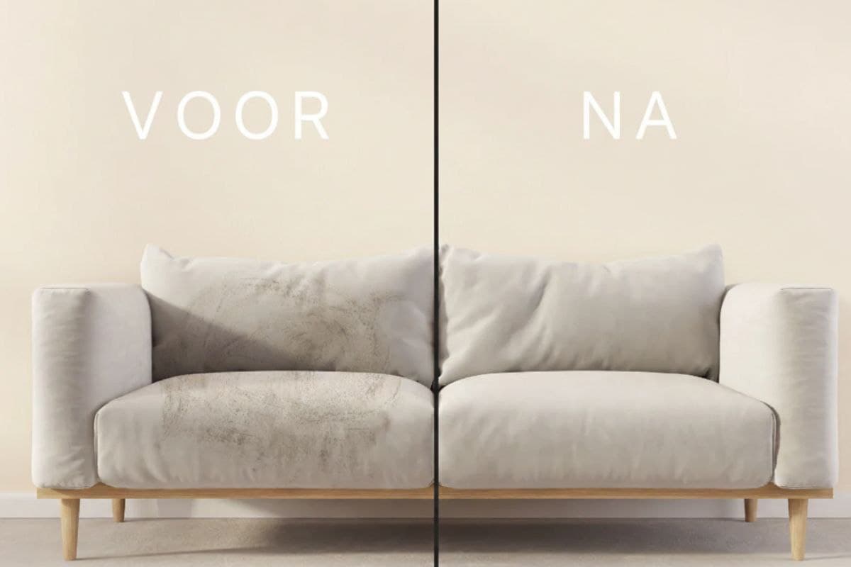 Voor en na bankreiniging - het verschil is duidelijk